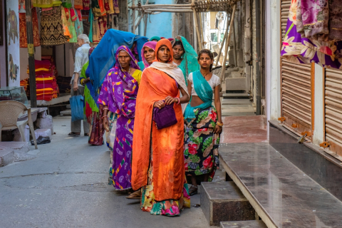 A group of Indian women walking together