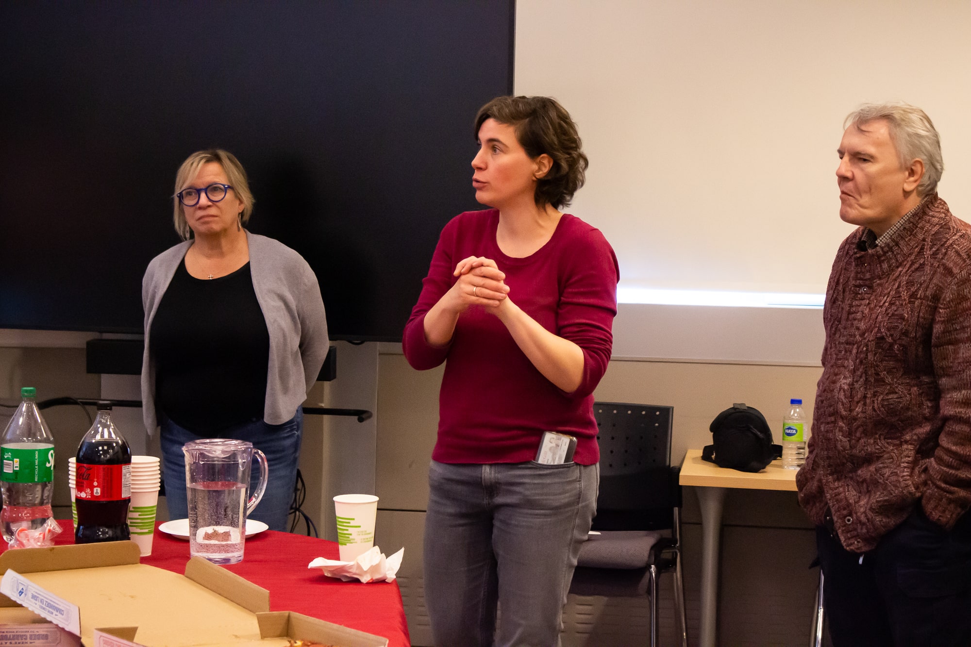 A professor talks to an audience