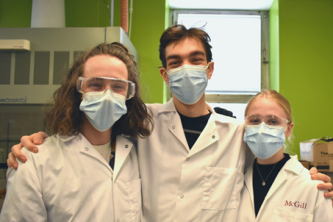 Research students in a lab