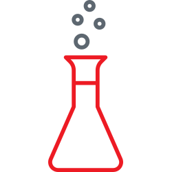 Full flask with bubbles above icon