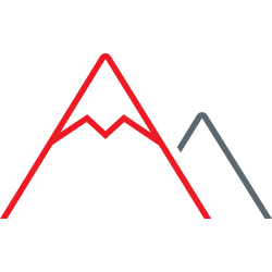 Mountain with snow on peak icon