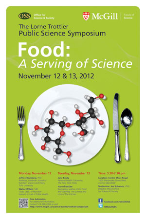 The Lorne Trottier Public Science Symposium. Food: A Serving of Science. November 12 & 13, 2012. Mini Poster - Trottier Symposium 2012
