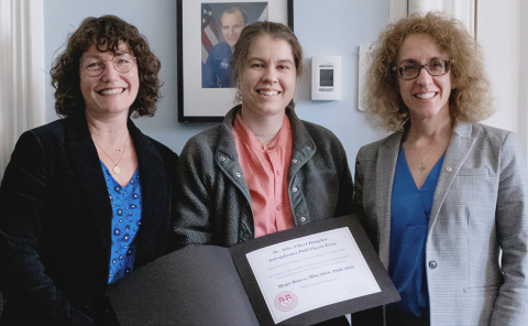 Professor Daryl Haggard, Hope Boyce, and Professor Victoria Kaspi
