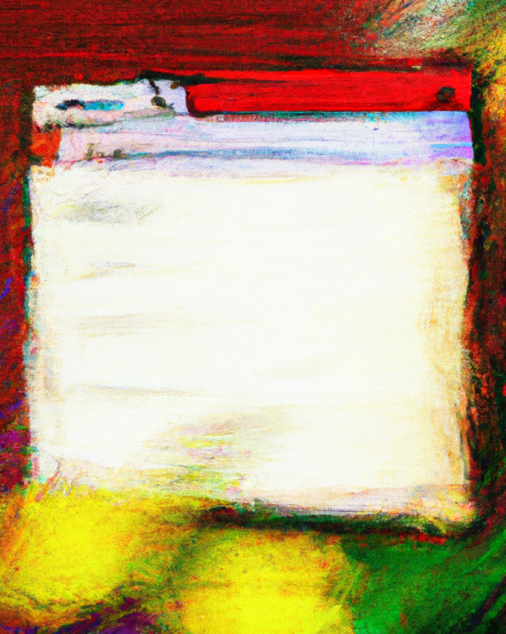 Template on computer screen in the style of an oil painting. Image created with the assistance of DALL·E 2.