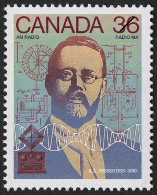 A Canada Post stamp released in 1989, featuring Fessenden 