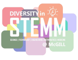 STEMM Diversity @ McGill logo: text on background of mulicoloured squares