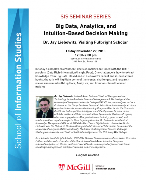 SIS Seminar Series with J. Leibowitz, Nov. 29, 2013
