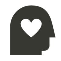 Silhouette of a head with a heart inside