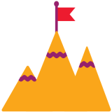 Mountain with flag icon