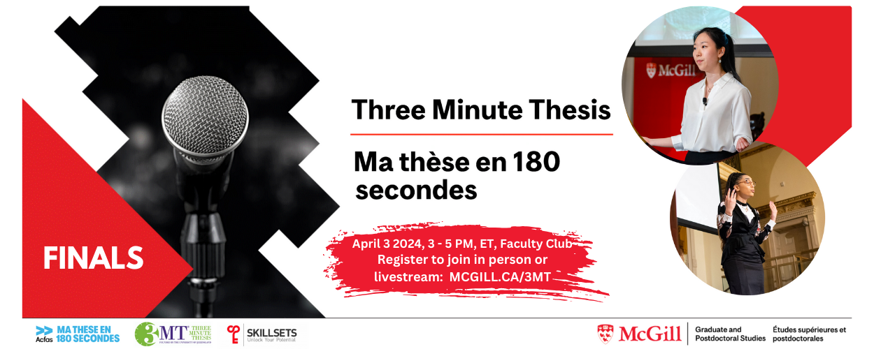 Three Minute Thesis/Ma thèse en 180 secondes FINALS