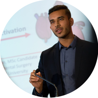 Kashif Khan wins both 1st Place &amp; the People's Choice Award at the 3MT Eastern Regional in 2017
