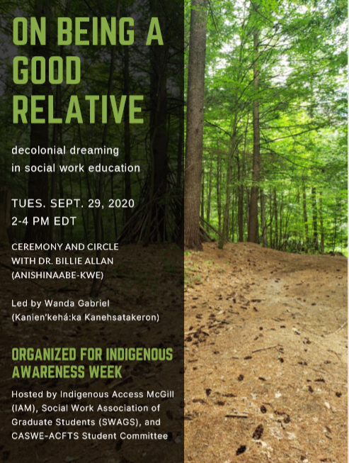 On Being A Good Relative: Decolonial Dreaming In Social Work Education |  School Of Social Work - Mcgill University
