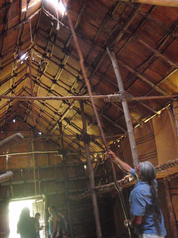 Inside the Bark Longhouse at Ganondagan