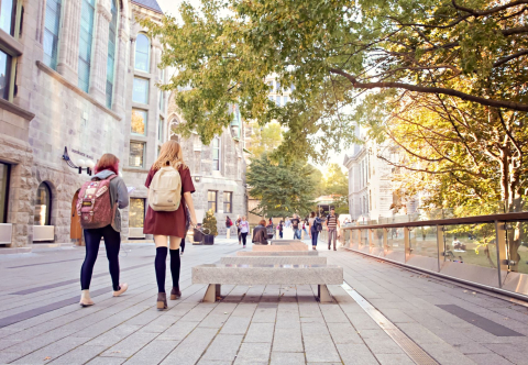 McGill Library walkway in the summer