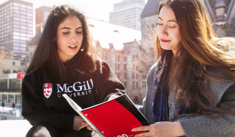 McGill students studying on the campus