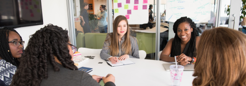 Students having a meeting