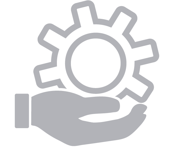 Hand holding gear icon