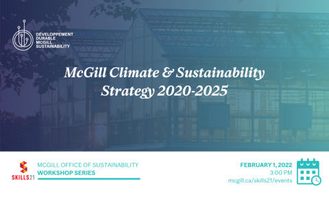 Poster for McGill Climate & Sustainability Strategy hosted on Feb. 1, 2022 at 3 PM