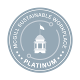 Platinum seal that reads: McGill Sustainable Workplace Platinum