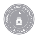 Silver seal that reads: McGill Sustainable Workplace Silver