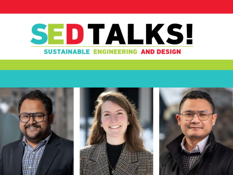 red, green and blue squares with Anirban Kundu, Valerie Lamenta and Galih Suwito- faculty of engineering tised and wsp logo