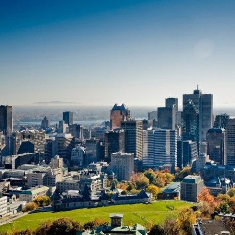 landscape view of overlooking Montreal 