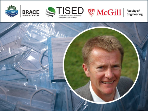 tised and brace logo with a backdrop of surgical masks covered in plastic and Dr. Tony Walkers