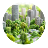 model of building with greenery 