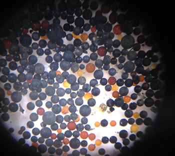 A sample of polyethylene microbeads