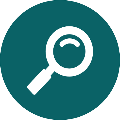 icon - magnifying glass - green circle background