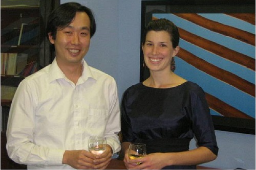 2008 winner Jae-Hoon Han and 2009 winner Erika Donald standing next to each other and smiling