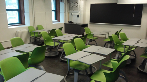 Photograph of classroom in Macdonald Harrington G01 building