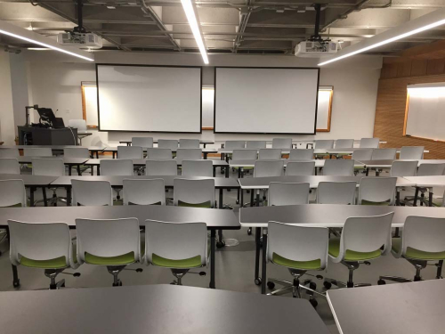 Photograph of classroom in Chancellor day hall 101