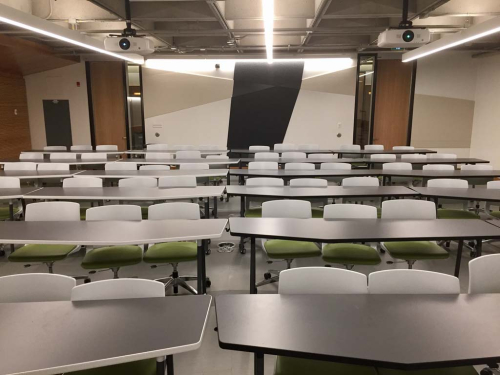 Photograph of classroom in Chancellor day hall 101