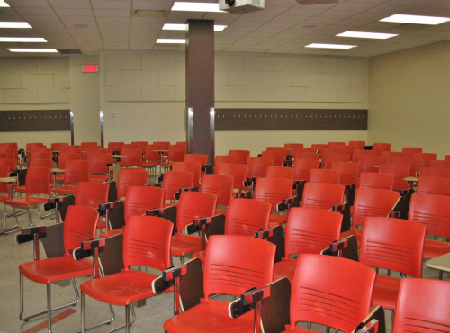 Photograph of a classroom in Centennial Centre 163