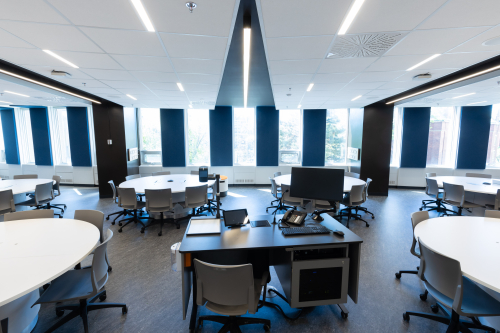 Photograph of a classroom in McIntyre 325