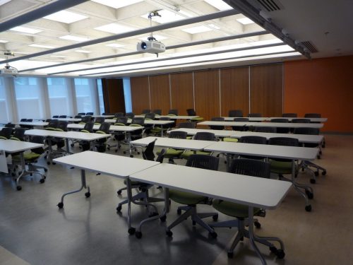 Photograph of a classroom in Chancellor Day Hall 312 / 316