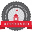 Co-curricular record icon with word "approved" written across it