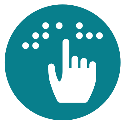 icon of a hand and braille