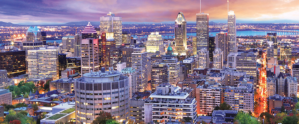 Montreal overview photograph at night
