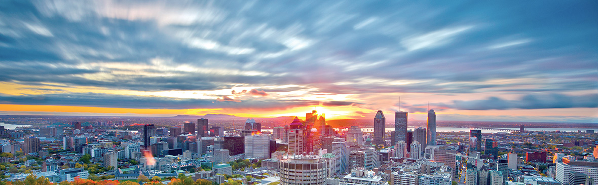 Montreal skyline at dusk