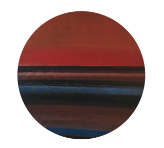 Jean-Paul Mousseau, Espace temps modulations demi-rouge, 1963, oil on wood. Donated by Montreal Standard and Thomson Newspapers © Estate of Jean-Paul Mousseau / SOCAN (2019)