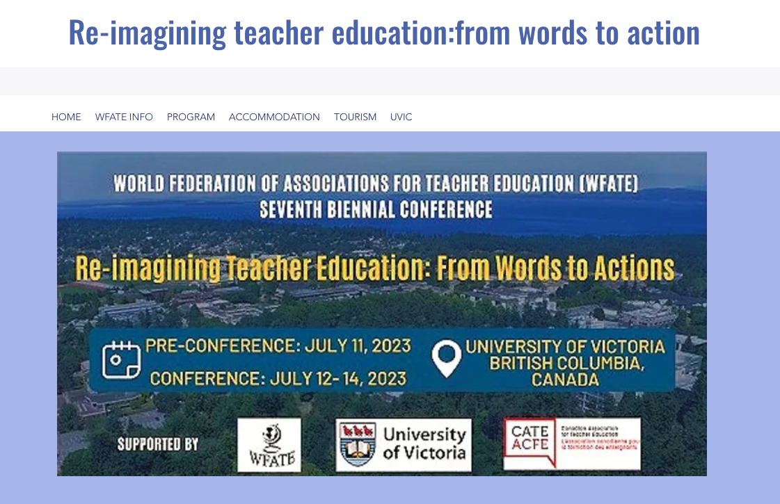 Image from WFATE conference website showing the conference name, dates, and location.