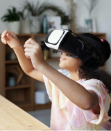 Child using VR set