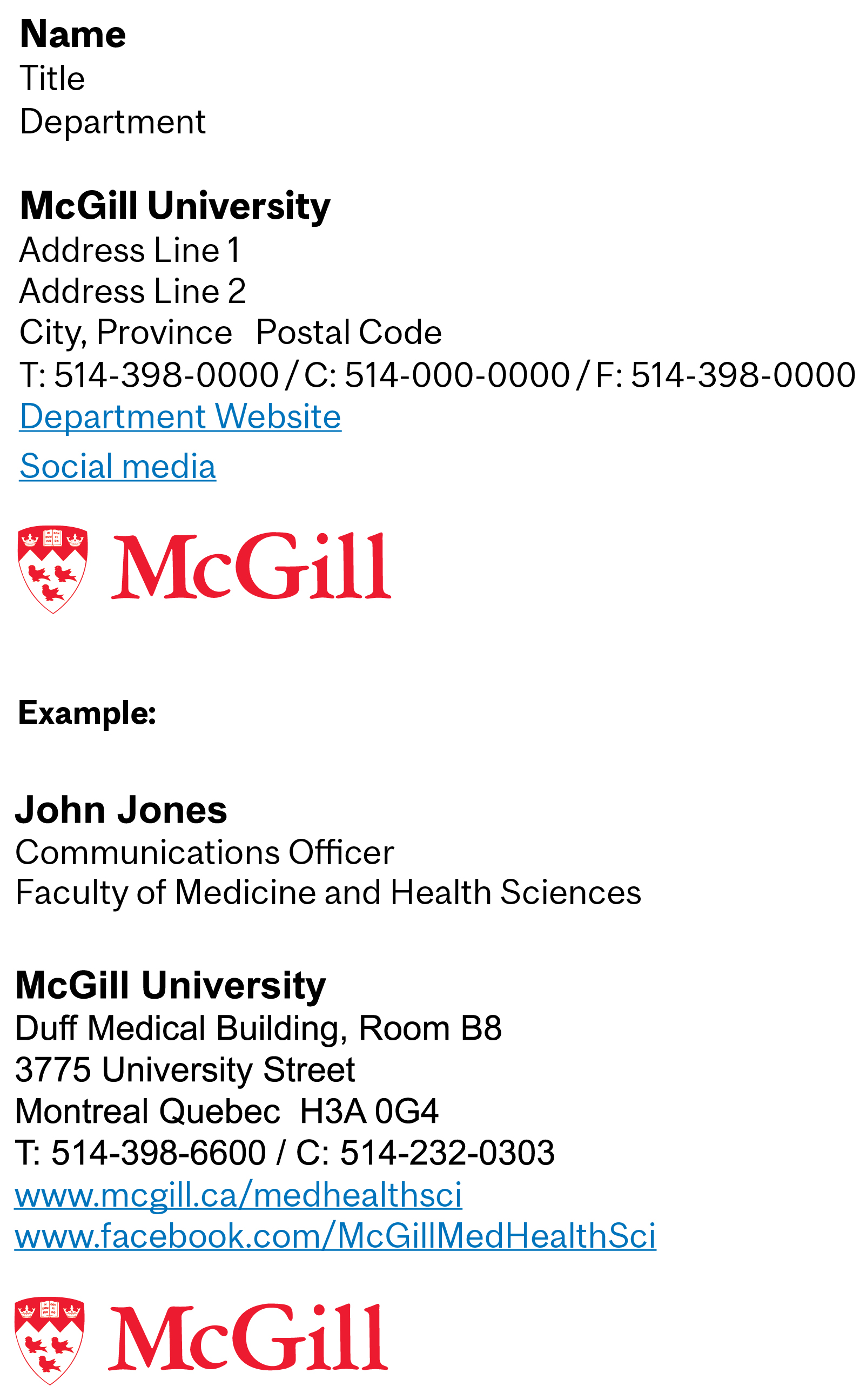 mcgill university cover letter