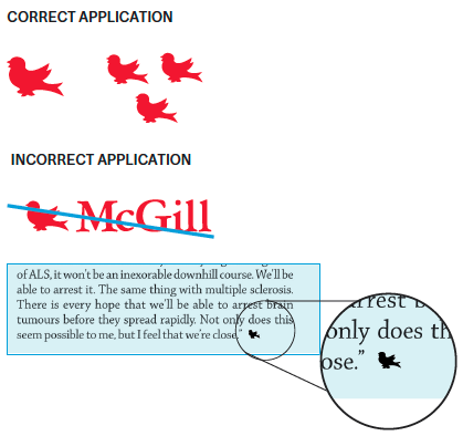 Correct and incorrect use of the martlet icon