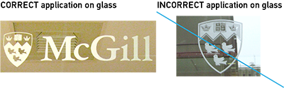 Use of McGill logos on building windows