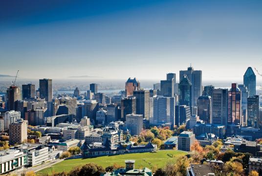 View of Montreal from the Mount Royal lookout