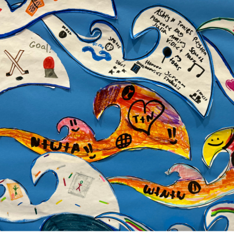 Childrens Art project waves