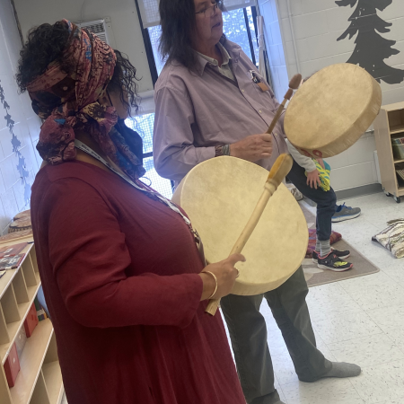 Indigenous Facilitators playing drums